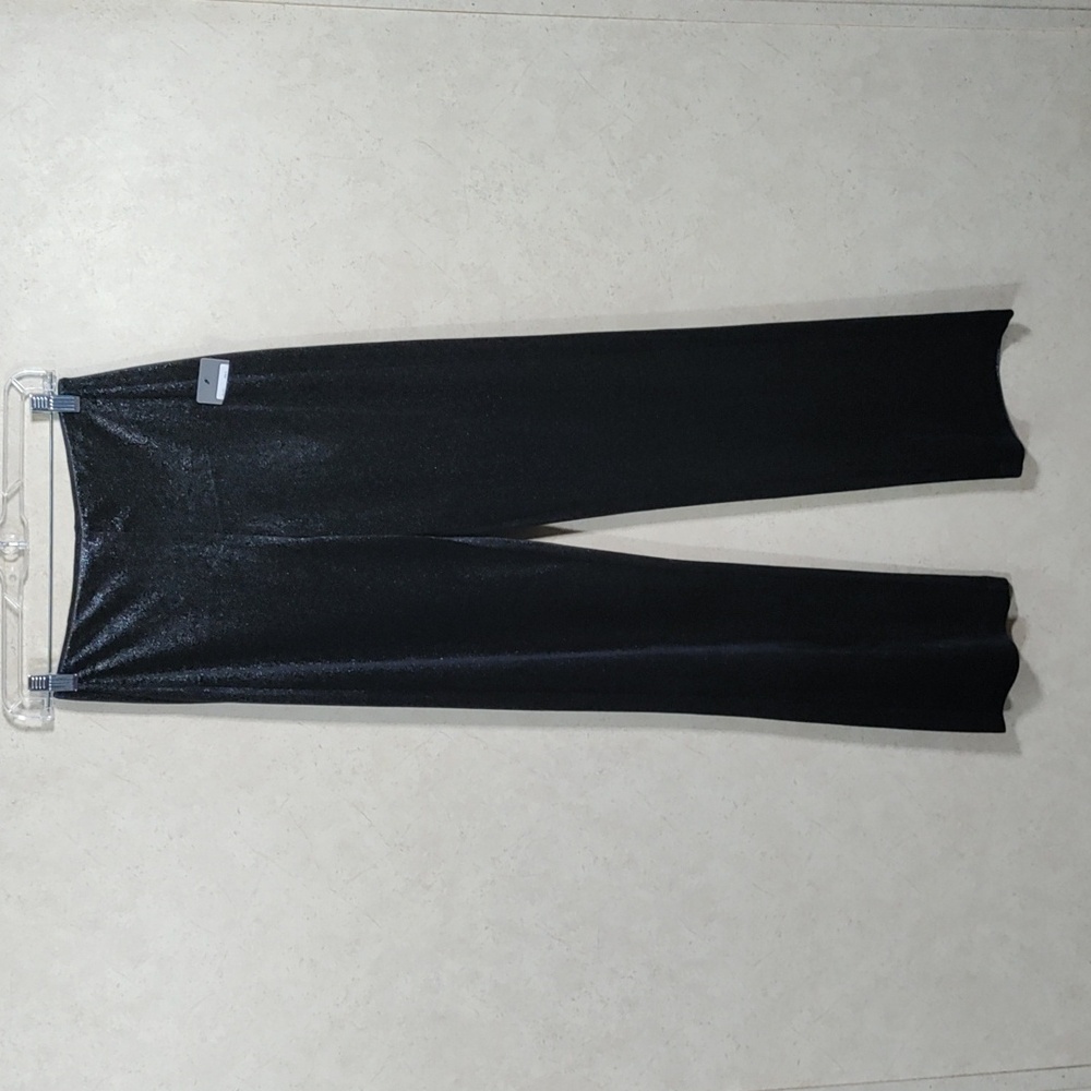 6147 Lysse black midnight velvet pants with silver sparkle S NWT